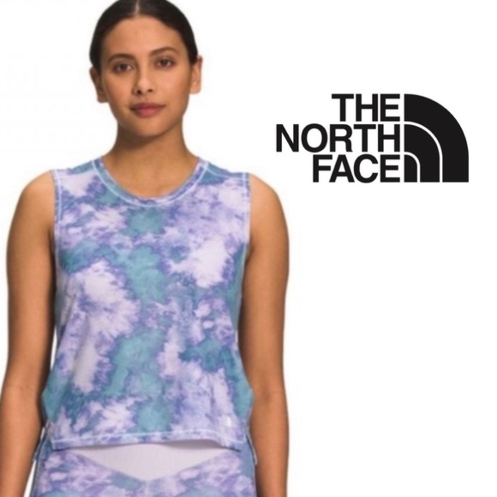 NWT The North Face Dawndream Relaxed Tank Top USW 1X in Lavender Fog Glacier Dye